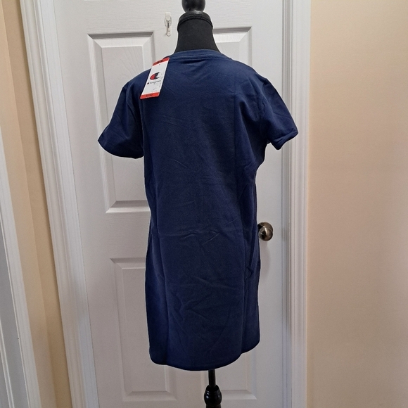 ❤️ New! Champion T-Shirt Dress Blue Women's Medium Cotton Blend Short Sleeve - Picture 3 of 10